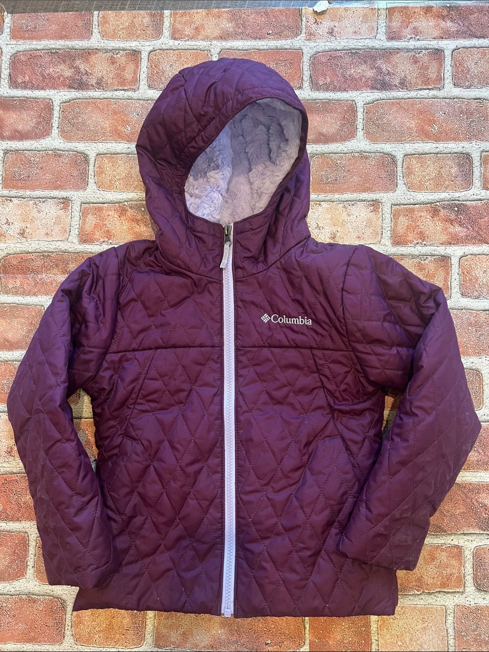 Columbia Girls' Plum Quilted Hooded Puffer Jacket